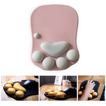 Cat Paw Mouse Pad With Wrist Support Cartoon Cute Cats Paw Soft Silicone Rests Wrist Cushion Fashion Rest Comfort Mouse Pats